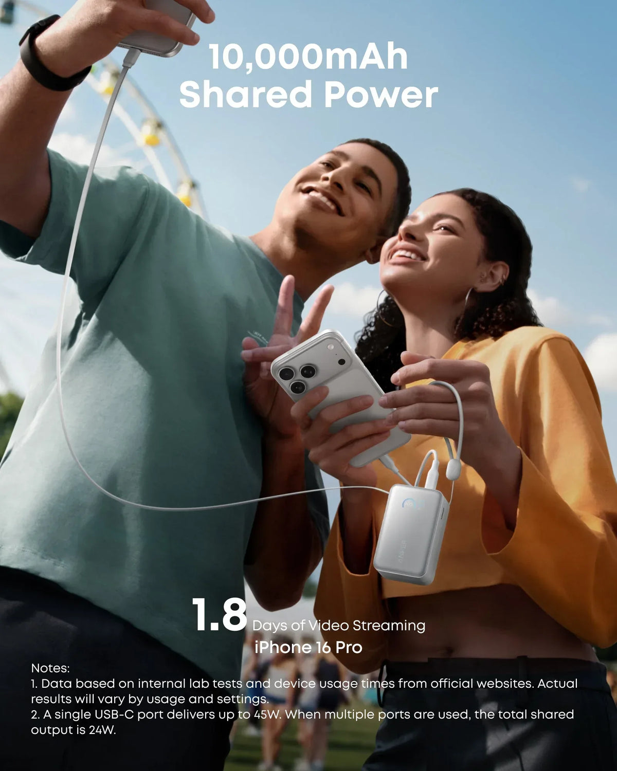 Anker Nano Power Bank (10K, 45W, Built-In Retractable USB-C Cable) - Trustymall
