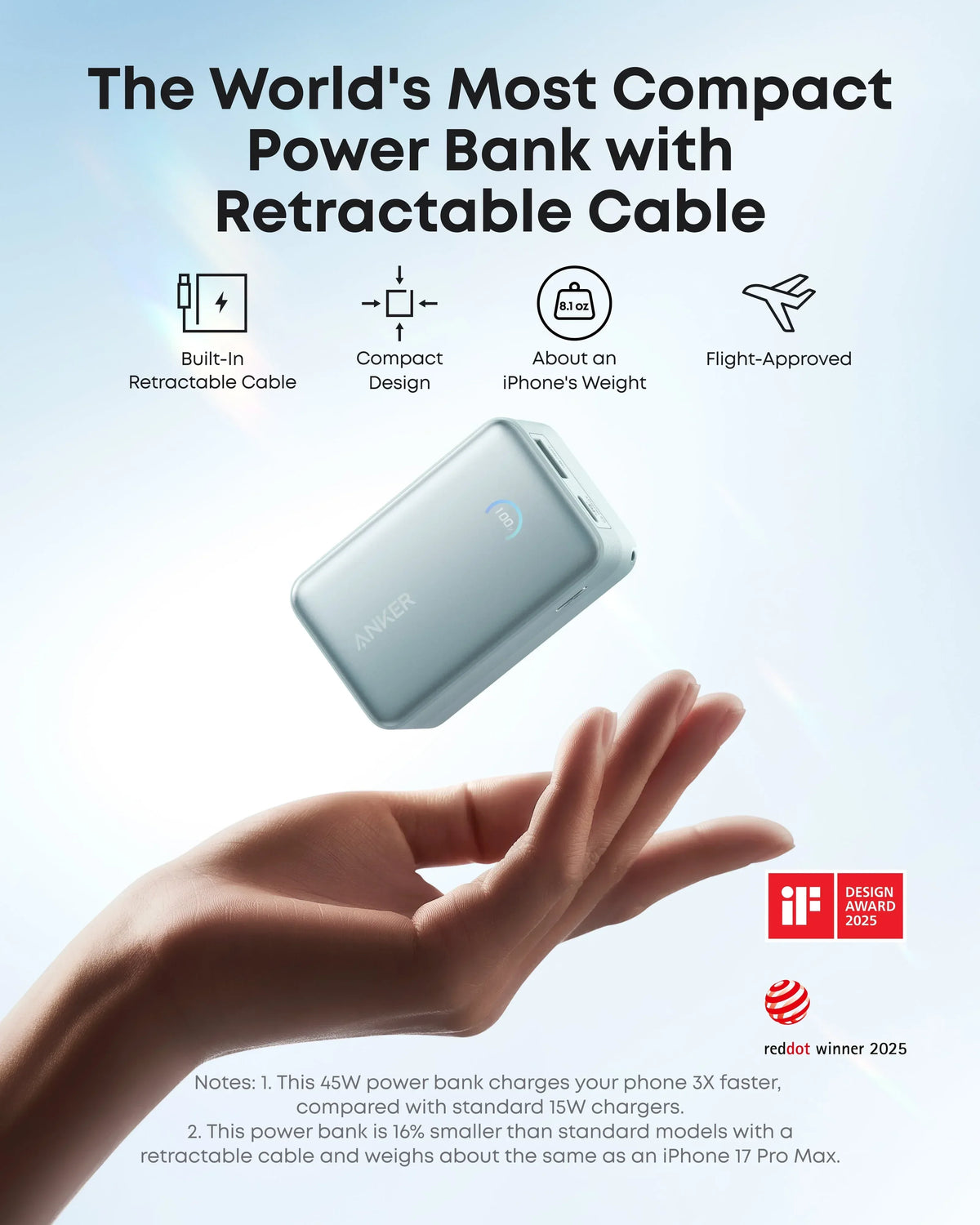 Anker Nano Power Bank (10K, 45W, Built-In Retractable USB-C Cable) - Trustymall