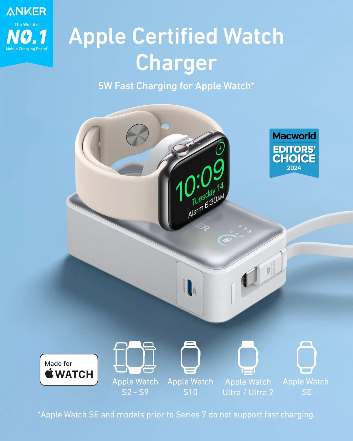 Anker MagGo Power Bank (10K, 35W, For Apple Watch) - Trustymall