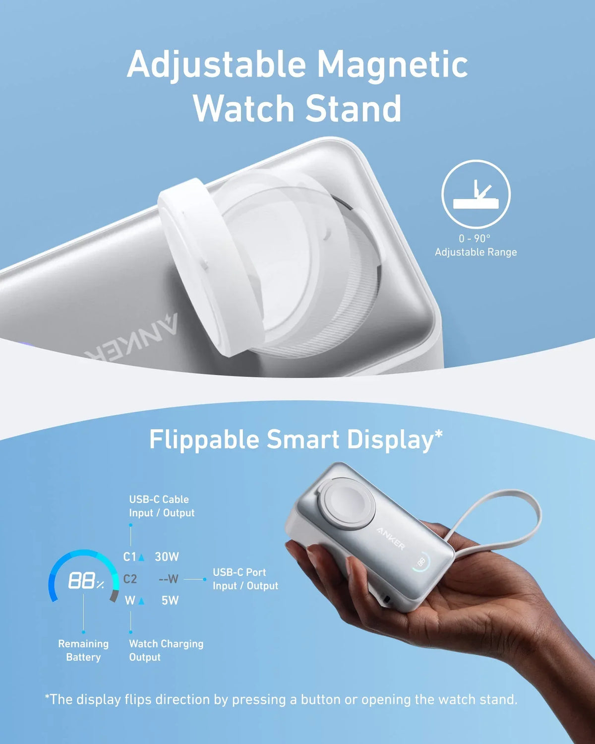 Anker MagGo Power Bank (10K, 35W, For Apple Watch) - Trustymall