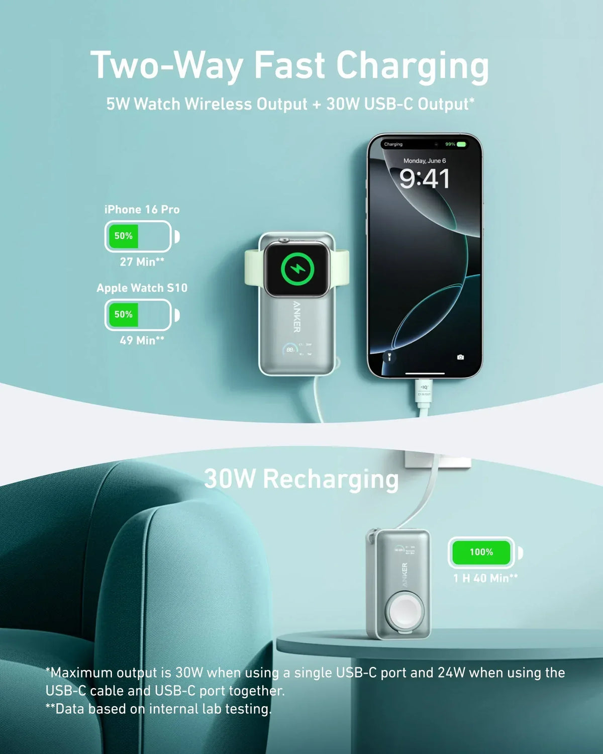 Anker MagGo Power Bank (10K, 35W, For Apple Watch) - Trustymall