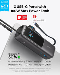 Anker Laptop Power Bank (25K, 165W, Built-In and Retractable Cables) - Trustymall