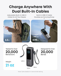 Anker Laptop Power Bank (25K, 165W, Built-In and Retractable Cables) - Trustymall