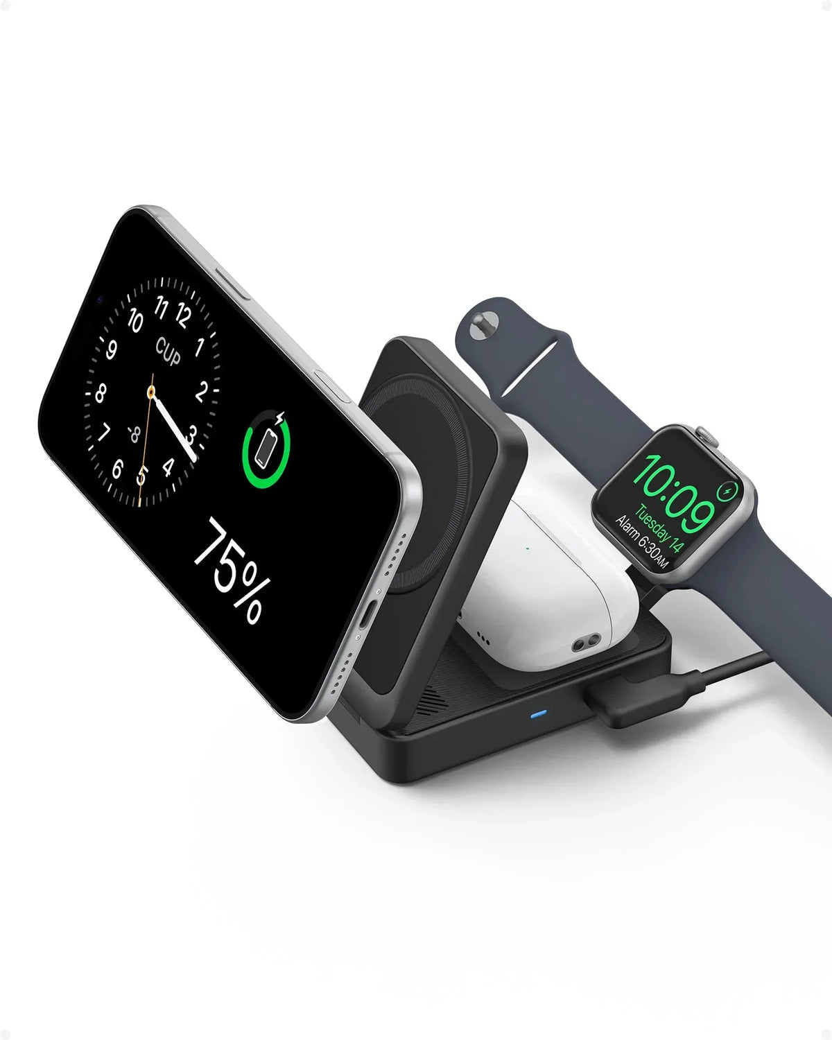 Anker MagGo Wireless Charging Station (Foldable 3-in-1) - Trustymall