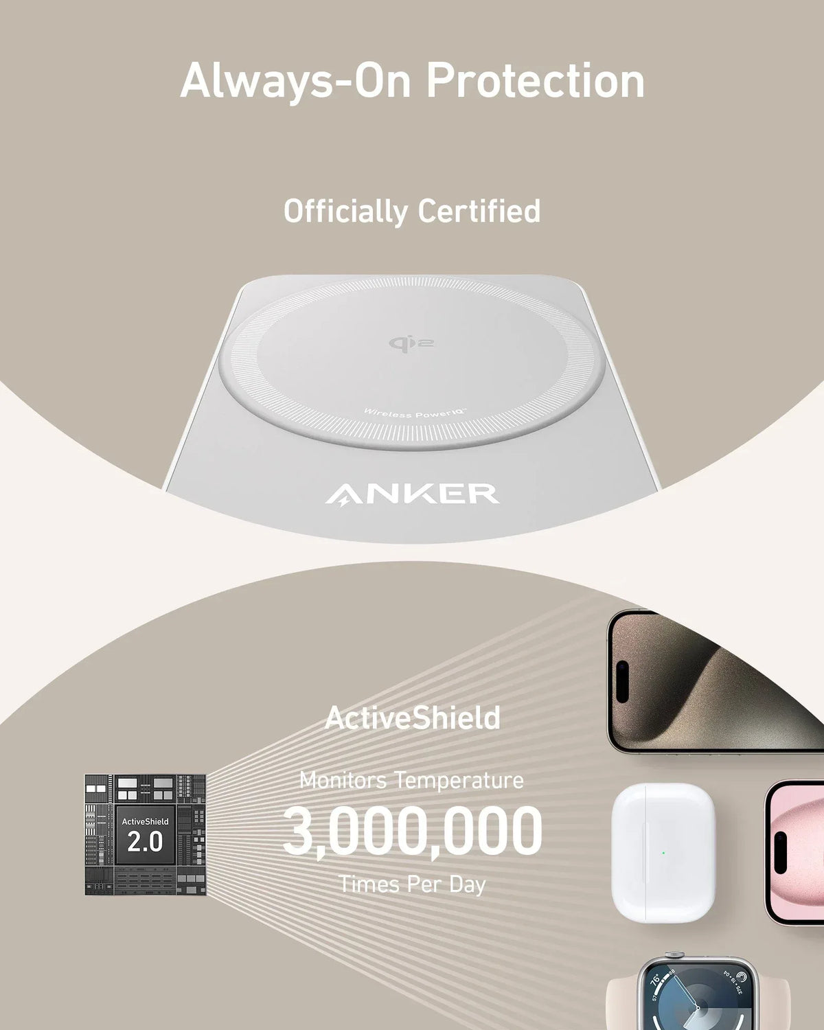 Anker MagGo Wireless Charging Station (Foldable 3-in-1) - Trustymall