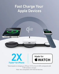 Anker MagGo Wireless Charging Station (3-in-1, Foldable Pad) - Trustymall