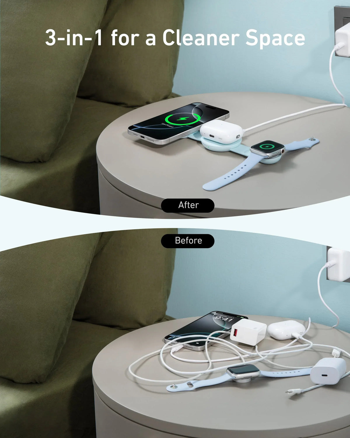 Anker MagGo Wireless Charging Station (3-in-1, Foldable Pad) - Trustymall