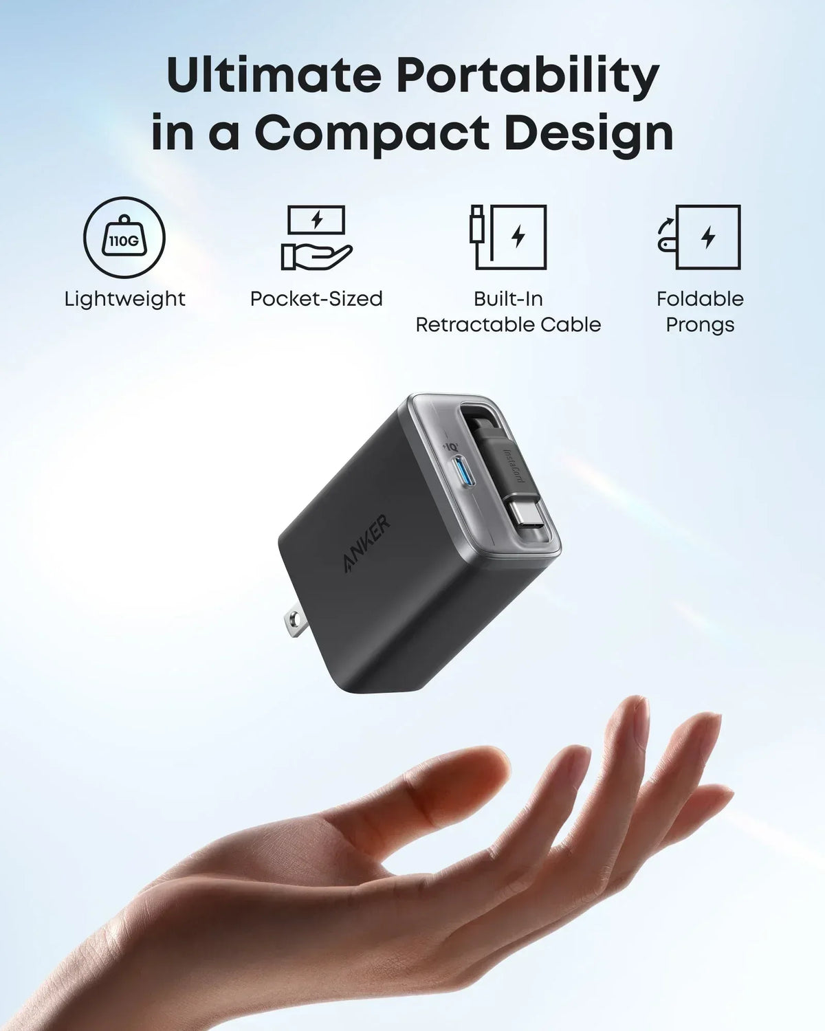 Anker Nano Charger (35W, Built-In Retractable USB-C Cable) - Trustymall