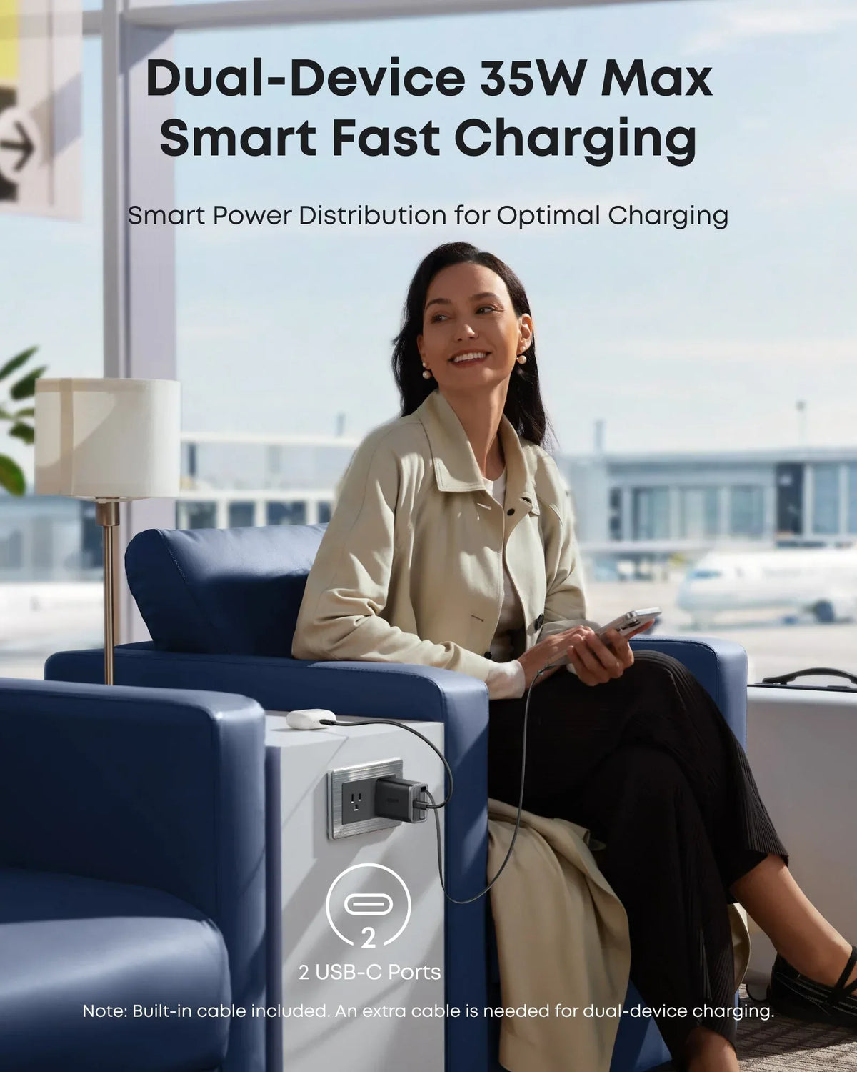 Anker Nano Charger (35W, Built-In Retractable USB-C Cable) - Trustymall