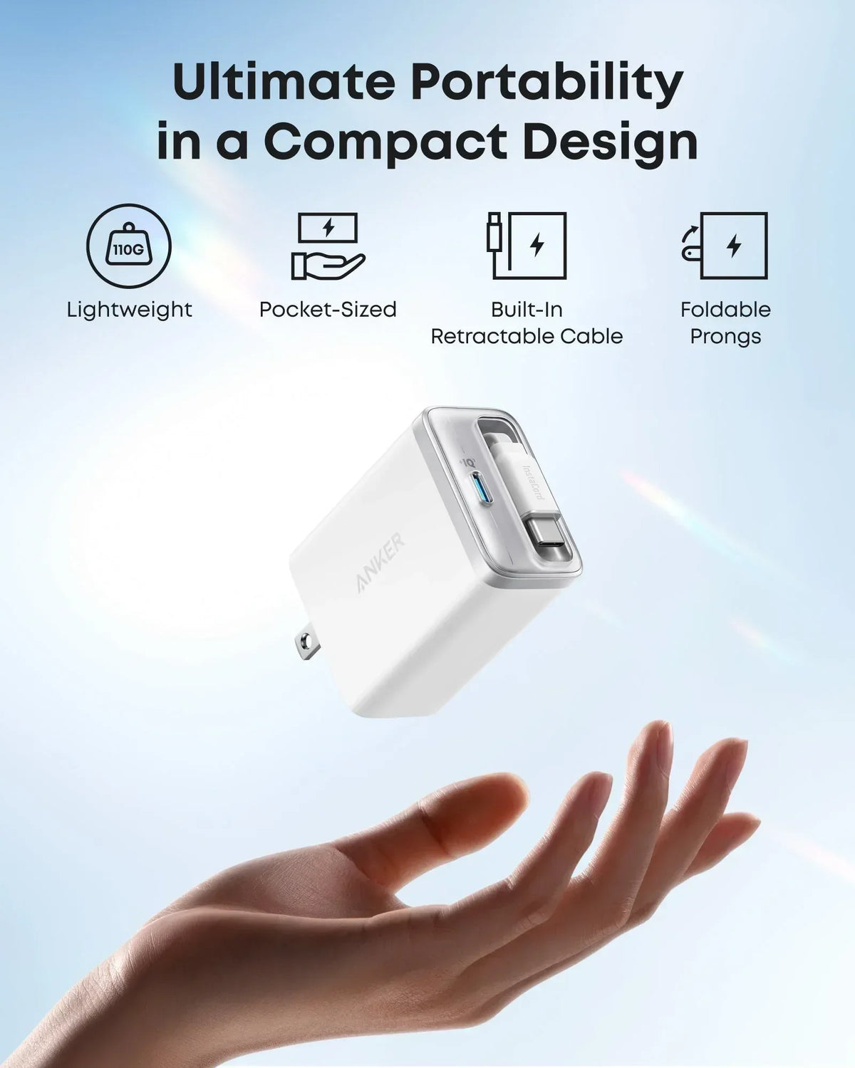 Anker Nano Charger (35W, Built-In Retractable USB-C Cable) - Trustymall