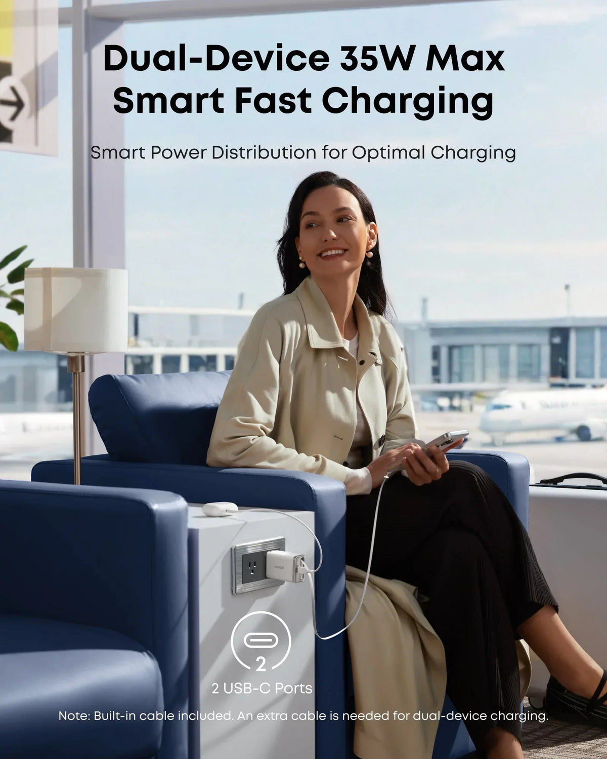 Anker Nano Charger (35W, Built-In Retractable USB-C Cable) - Trustymall