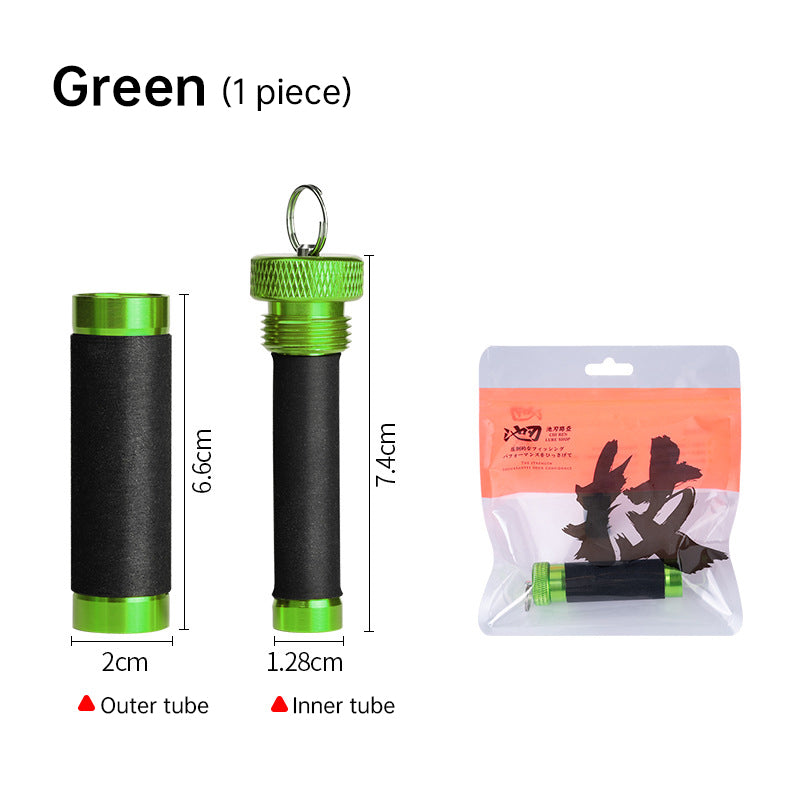 Aluminum alloy traction rod – anti-slip rubber, hook line for pulling/knotting, fishing tool with hand & line protection.