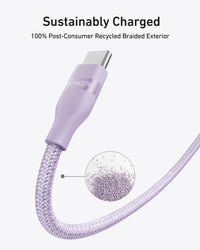 Anker USB-C to USB-C Cable (3 ft / 6 ft, 240W, Upcycled-Braided) - Trustymall