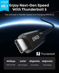 Anker Prime Thunderbolt 5 Cable (3.3 ft, 80Gbps, 240W) - Trustymall