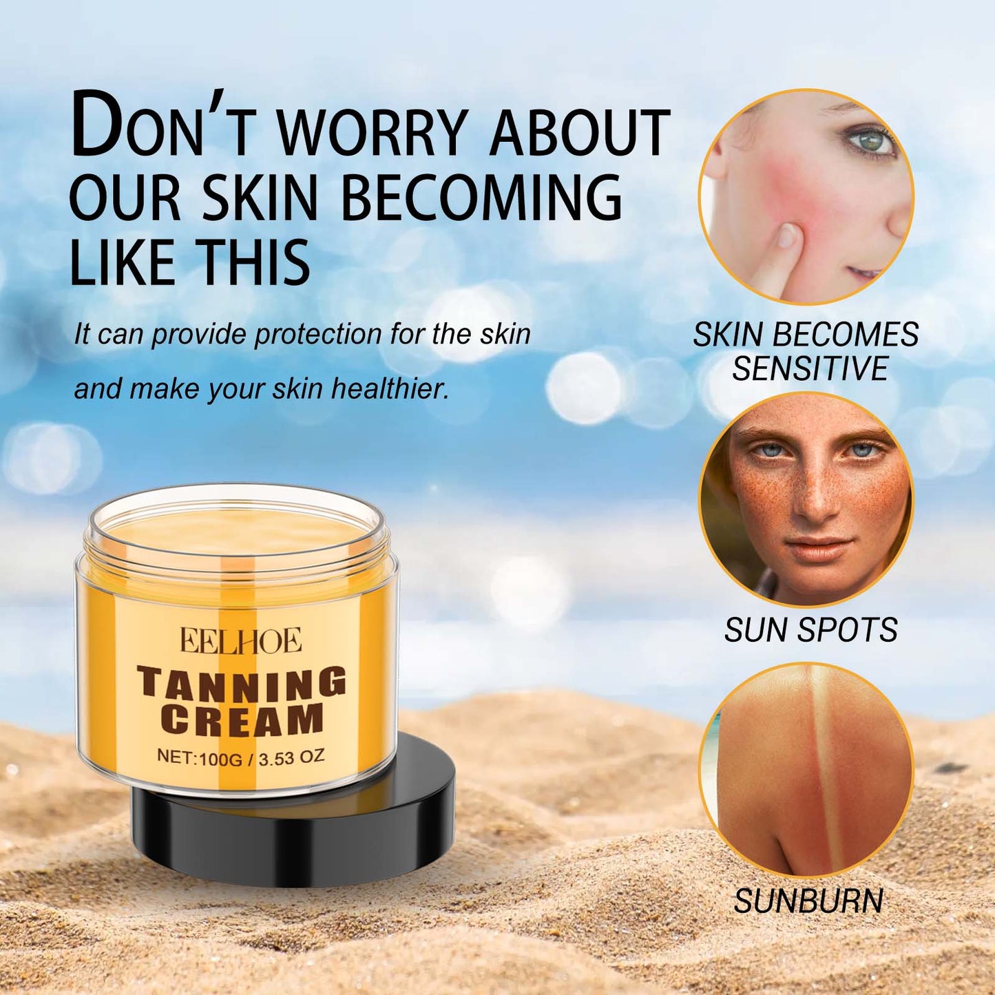 Tanning Cream, Quick Tan Natural Comfort Tan Non-Greasy Moisturizer