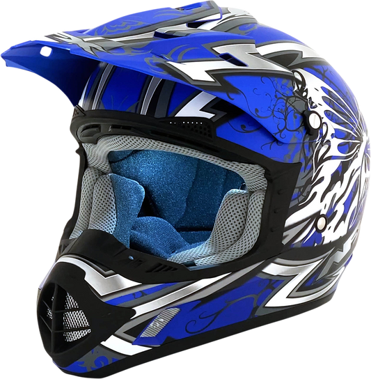 AFX FX-17 Helmet - Butterfly - Matte Blue - XS 0110-7121