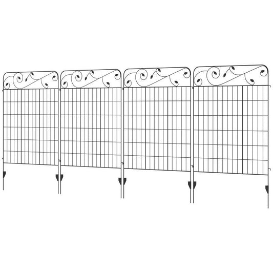 4 Pack Steel Foldable Fence Trellis Panel Animal Barrier