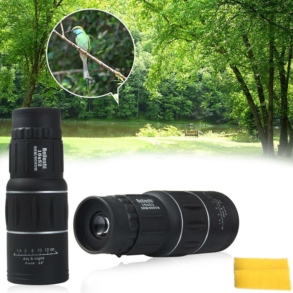 Beileshi 16 x 52 Dual Focus Monocular Spotting Telescope Zoom Optic Lens Binoculars Coating Lenses Hunting Optic Scope