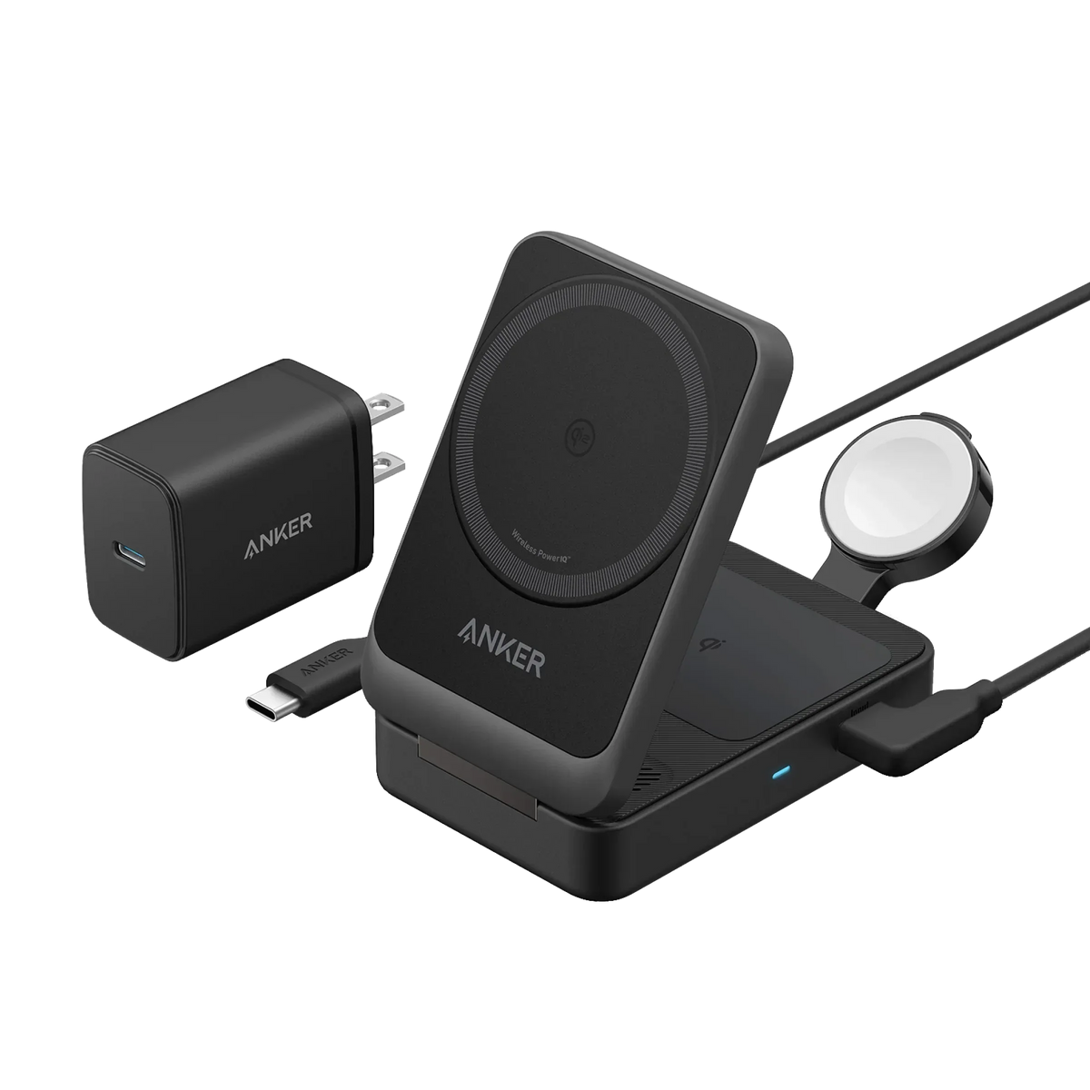 Anker MagGo Wireless Charging Station (Foldable 3-in-1) - Trustymall