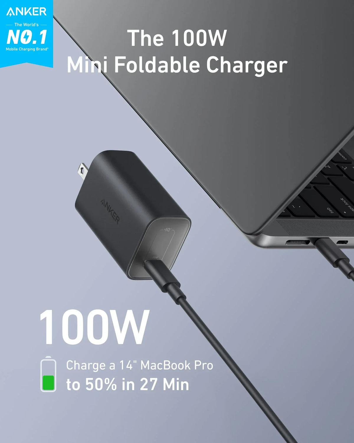 Anker Nano Charger (100W) with USB-C Cable - Trustymall