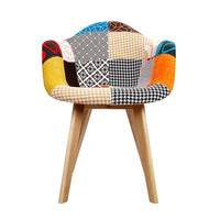 Close-up of fabric chair seat cushion with thick foam and beige fabric covering.