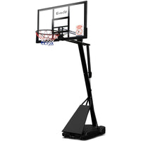 Everfit Pro portable basketball stand with large backboard and adjustable height outdoors.