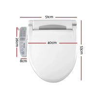 Top view of a bidet electric toilet seat cover showing smooth design and button panel.
