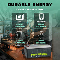 Powerwin BT5120 12.8V 5120Wh LiFePO4 Battery 4000 Cycles Built-in BMS