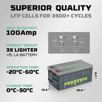 Powerwin BT5120 12.8V 5120Wh LiFePO4 Battery 4000 Cycles Built-in BMS