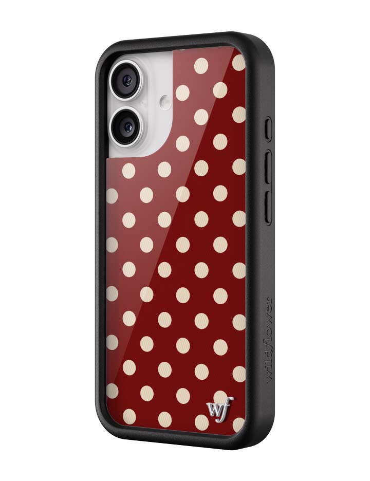 Polka Dot | Burgundy and Cream iPhone Case