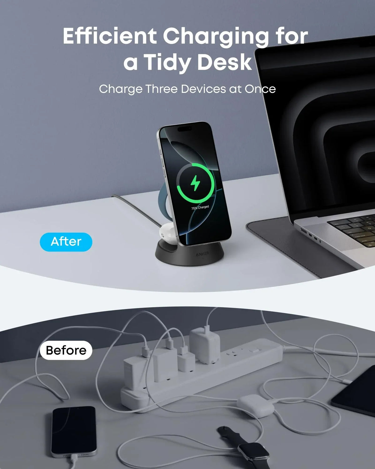 Anker MagGo Wireless Charging Station (3-in-1, Dock Stand) - Trustymall