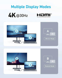 Rear view of black Anker USB-C hub displaying multiple connection ports.