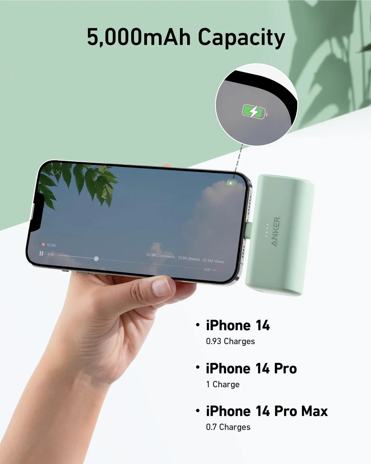 Anker Nano Power Bank (12W, Built-In Lightning Connector) - Trustymall