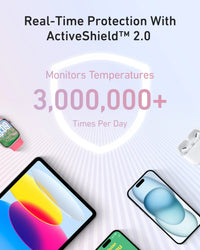 Anker Zolo power bank held in hand showing portable size and built-in charging cable