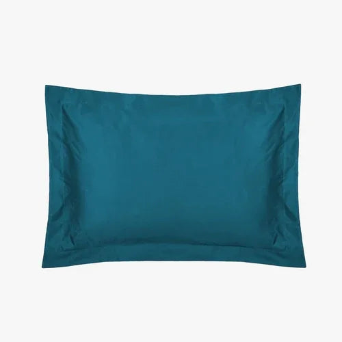 Close-up of teal Egyptian cotton duvet cover highlighting soft, durable fabric with fine stitching from Cerulean Mango.