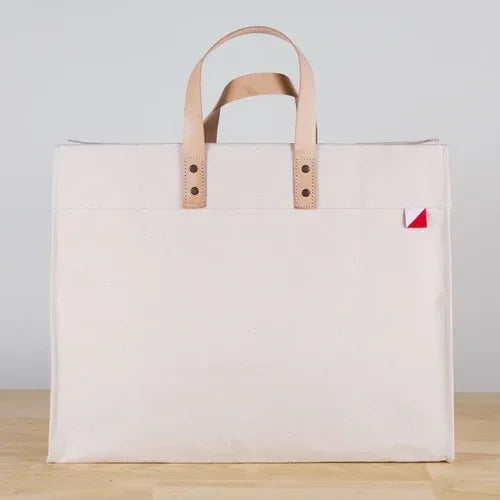 Box Tote Bag Canvas and Leather - Trustymall