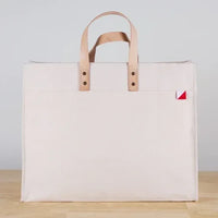 Box Tote Bag Canvas and Leather - Trustymall