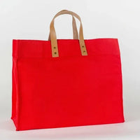 Box Tote Bag Canvas and Leather - Trustymall