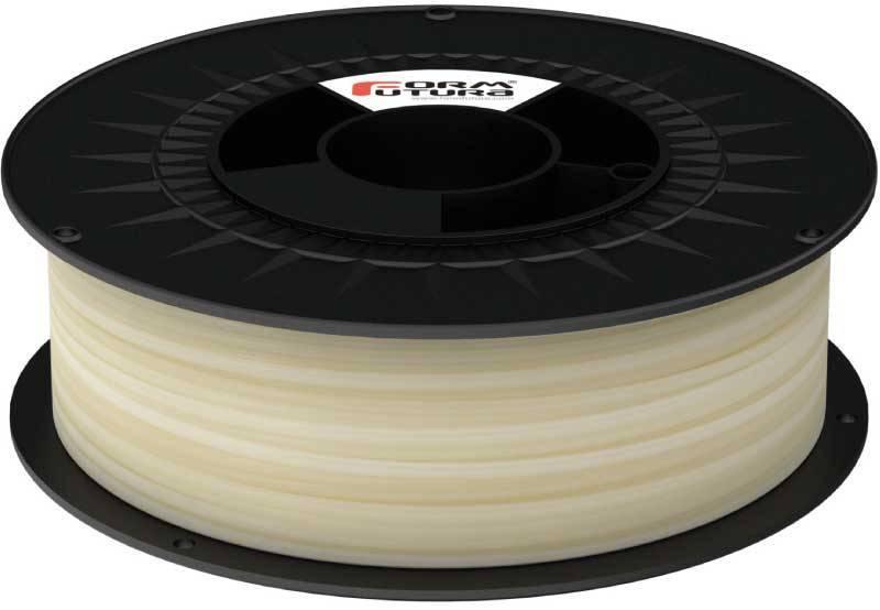 Transparent clear PLA 3D printer filament spool with subtle shine