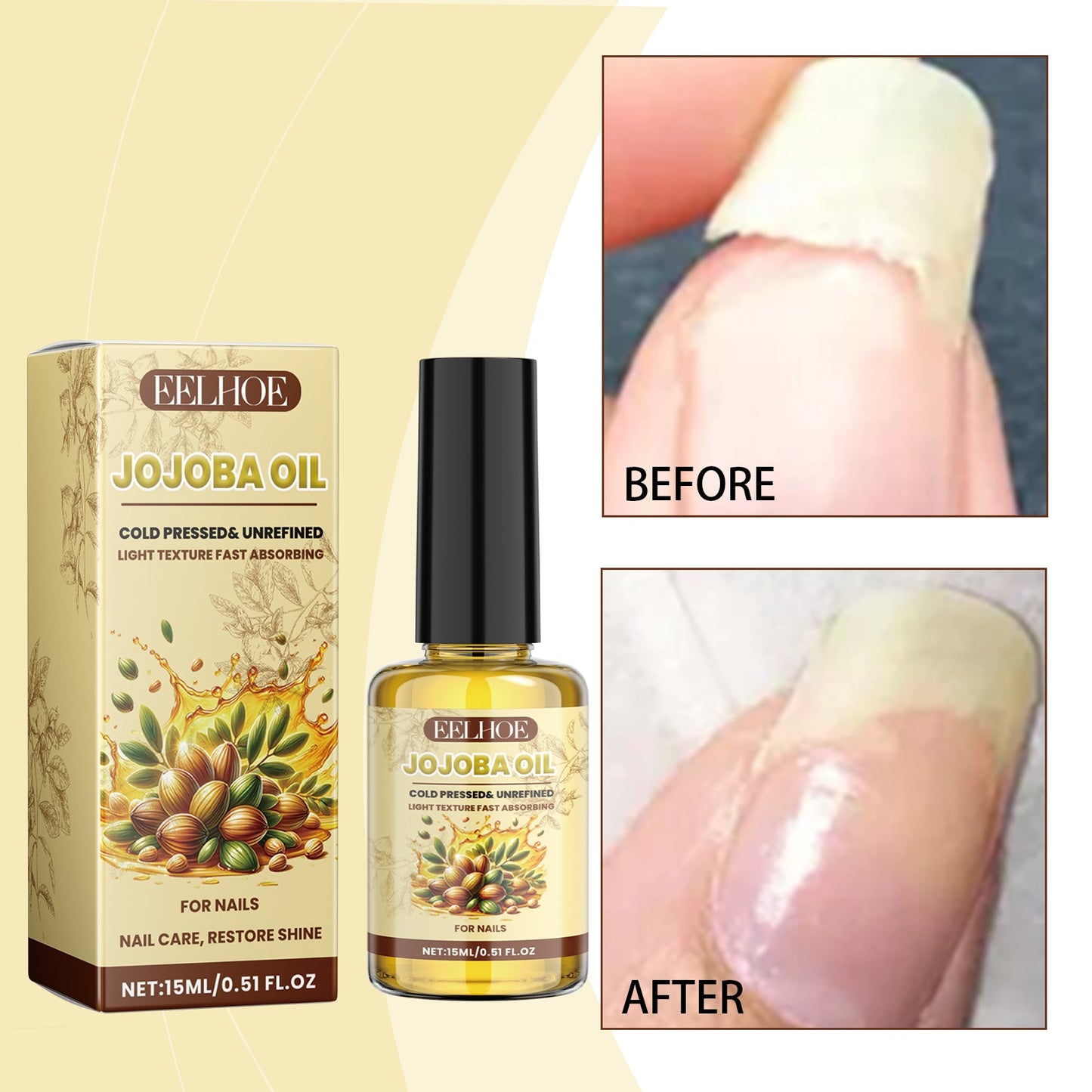 Jojoba Oil For Nails, Nail Care Anti-Barb Edge Oil Softening Nourishing Base Oil For Nail Protectors