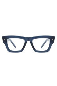 Classic black square sunglasses with cat eye shape displayed on white.