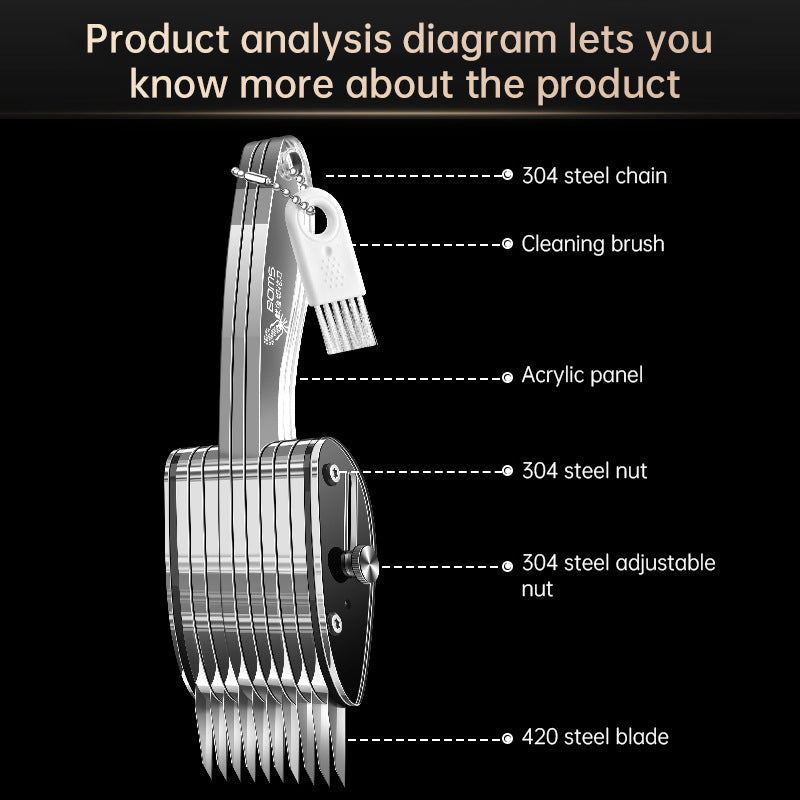 Squid Flower Cutting Knife Scallion Silk Cutting Knife Scalable Carving Tool Chicken Gizzard Waist Flower Knife