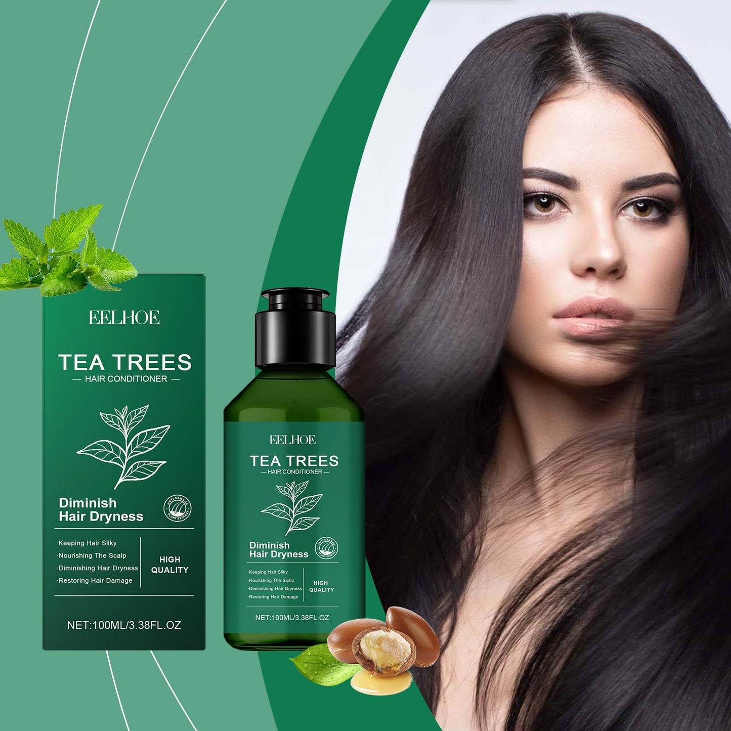 Tea Tree Conditioner Soft Moisturizing Repair Deep Nourishing Dry Hair Smooth Glossy Conditioner