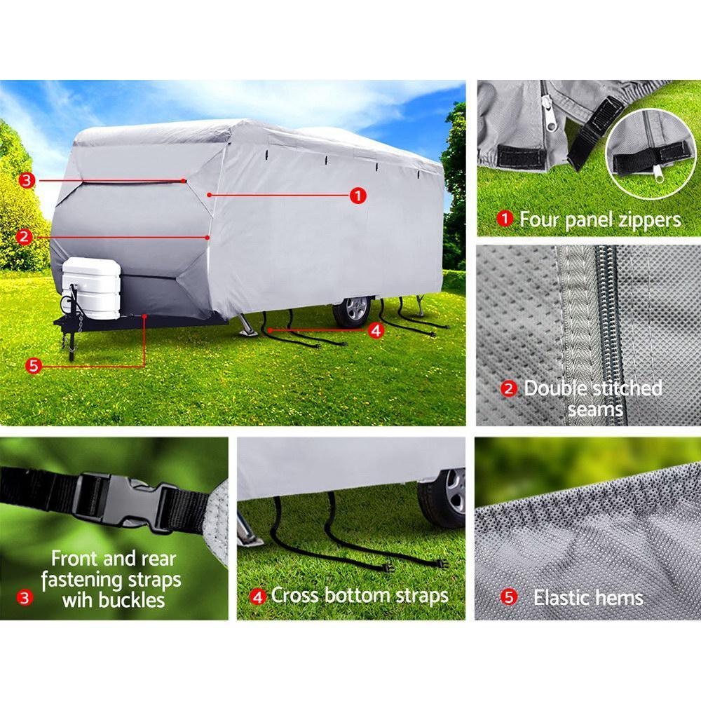 Weisshorn 16-18ft Caravan Cover Campervan 4 Layer UV Water Resistant - Trustymall
