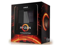 Close-up image of an AMD Ryzen Threadripper 3990X processor showing the chip with mounted circuits.