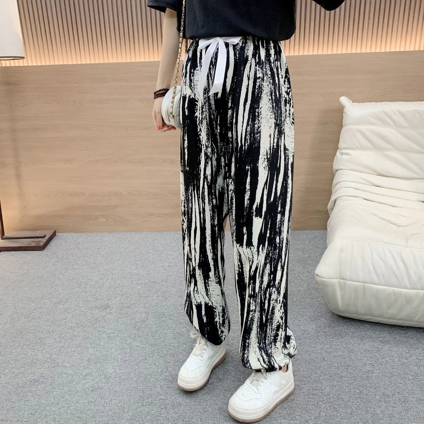 Summer Women's Ice Silk Loose Lantern Pants (Plus Size)