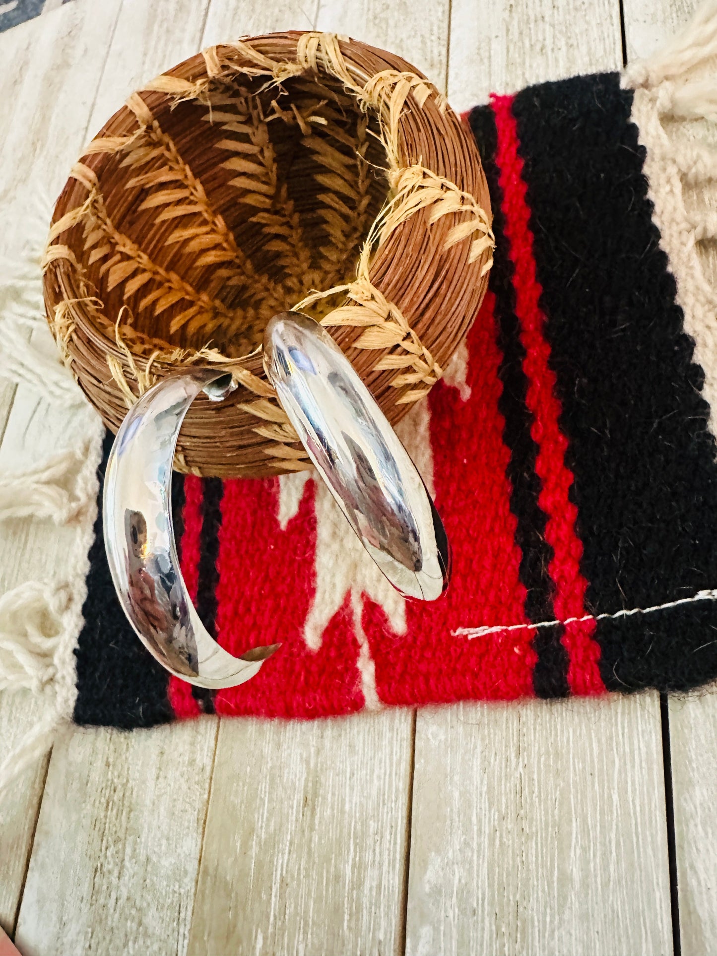 Handcrafted Sterling Silver Hoop Earrings