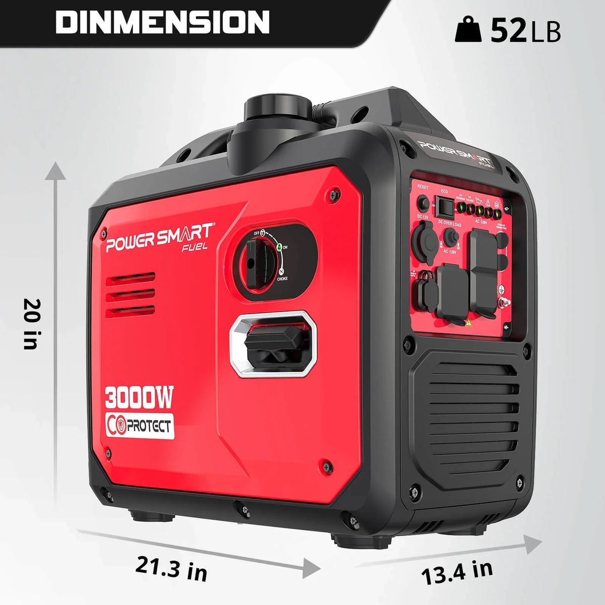 Close-up of generator’s output ports including RV-ready outlets, USB, and DC ports.