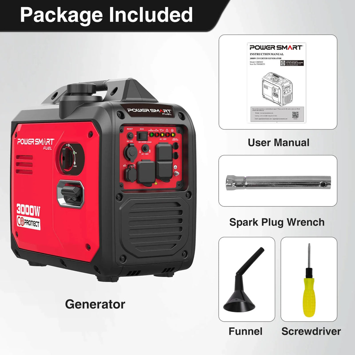 3000W Inverter Gas Generator w/ CO Alert DB5032 product image for TrustyMall.