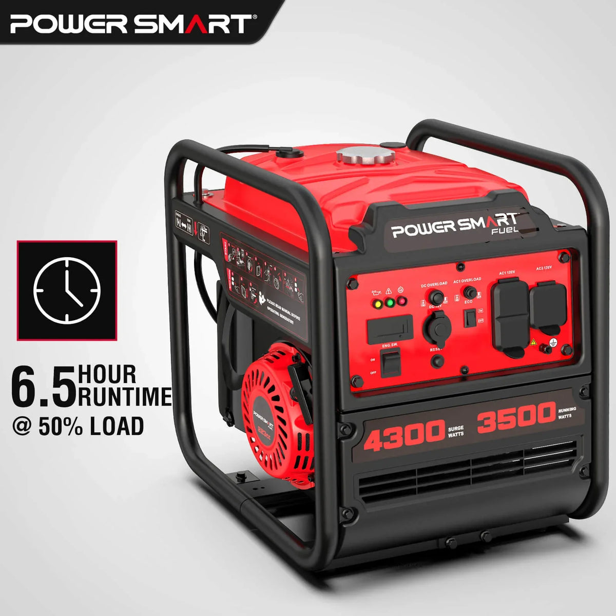 Generator running quietly on outdoor surface with grass in background